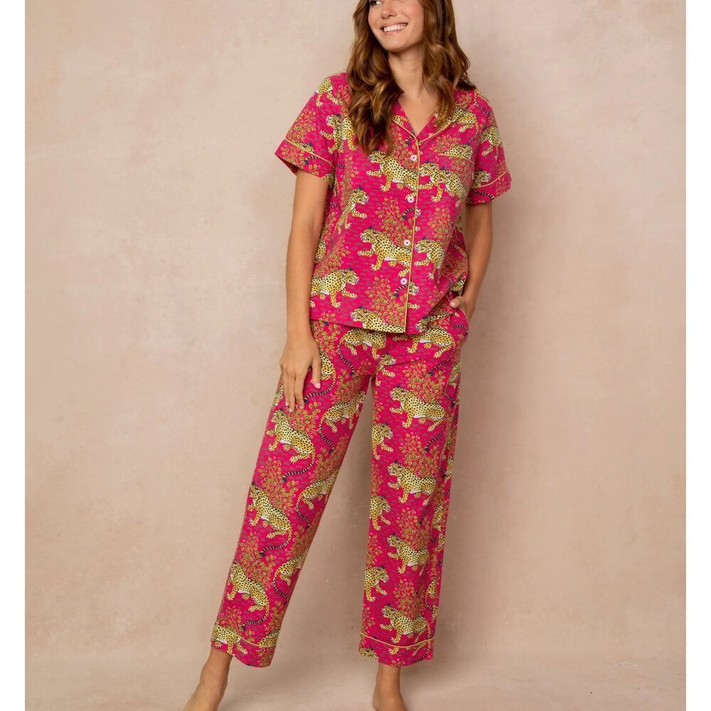 Print Fresh Size XXS Short Sleeve Top & Long Pants Set in Bagheera